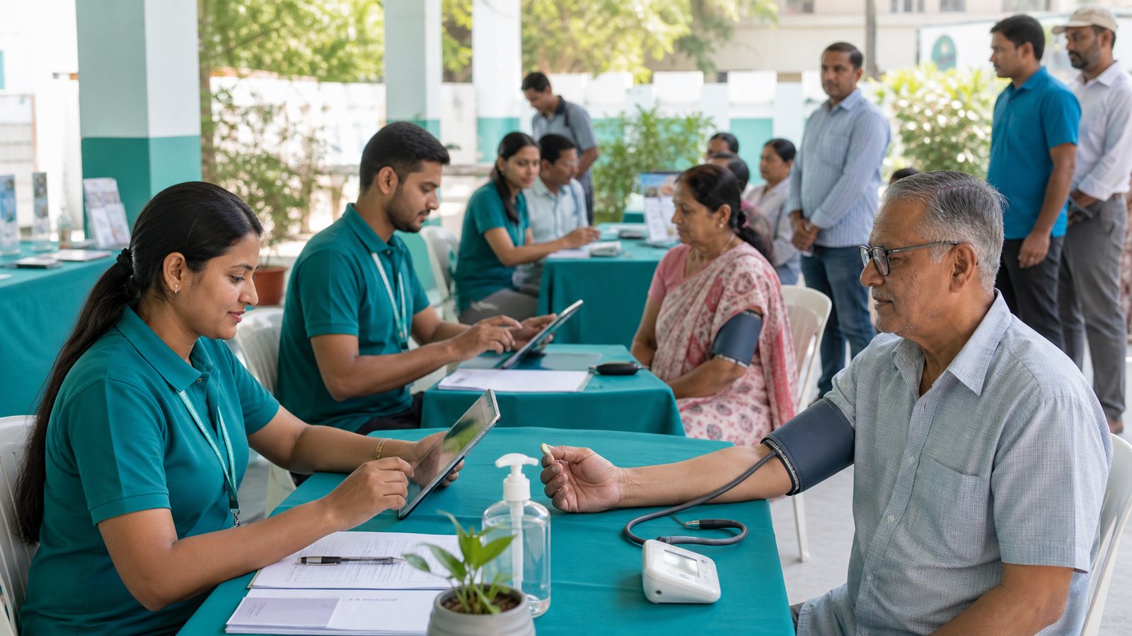 Community screening camp with digital intake